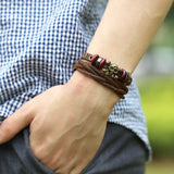 Vintage Leder Piraten Armband