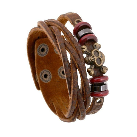 Vintage Leder Piraten Armband