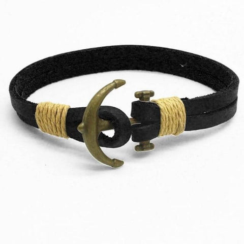 Leder Piraten Armband Anker