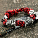 bracelet pirate corde rouge noir
