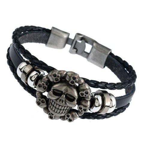 Piraten Lederarmband Tausend Schädel