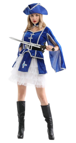 Piratenkostüm Dame in Blau